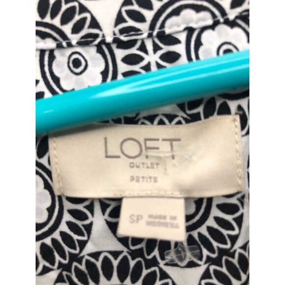 Womens Black And White Loft Dress - Size Small Petite - Picture 4 of 4